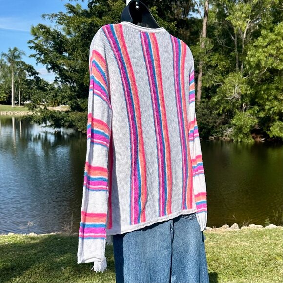 Lilly Pulitzer Rozalia Striped Cotton Beach Sweater Side Tassel-Embellished EUC - Picture 4 of 16